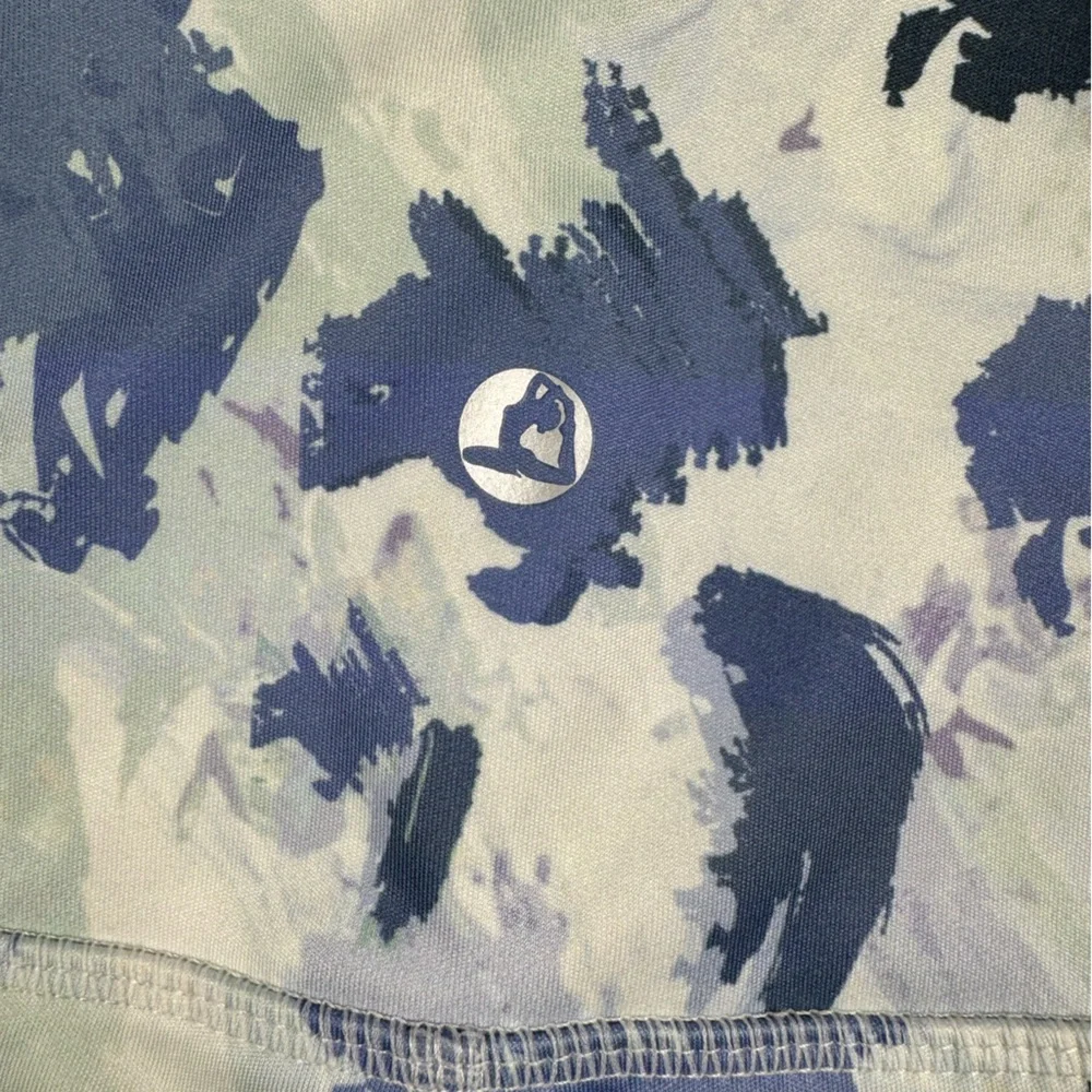 Girls Light Blue Brushstroke Print Active Leggings
